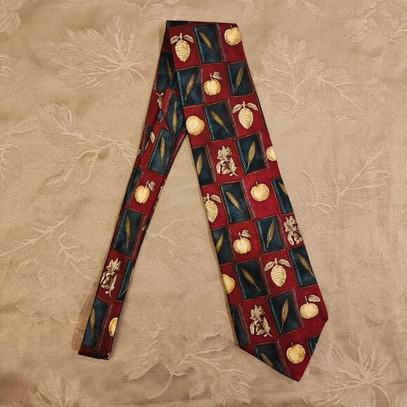 Efenzo Felini Roma - Paris All Silk Fruit Patterned Tie, EUC! - Picture 2 of 5